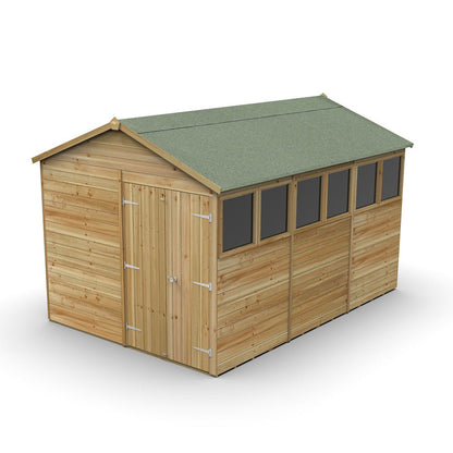 Forest Timberdale 8x12 Apex Shed - Double Door - 6 Windows - 2 Opening - JJ Building Materials