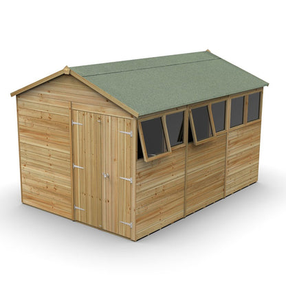 Forest Timberdale 8x12 Apex Shed - Double Door - 6 Windows - 2 Opening - JJ Building Materials