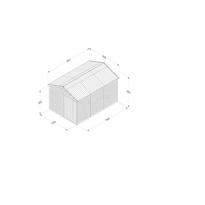 Forest Timberdale 8x12 Apex Shed - Double Door - No Windows - JJ Building Materials