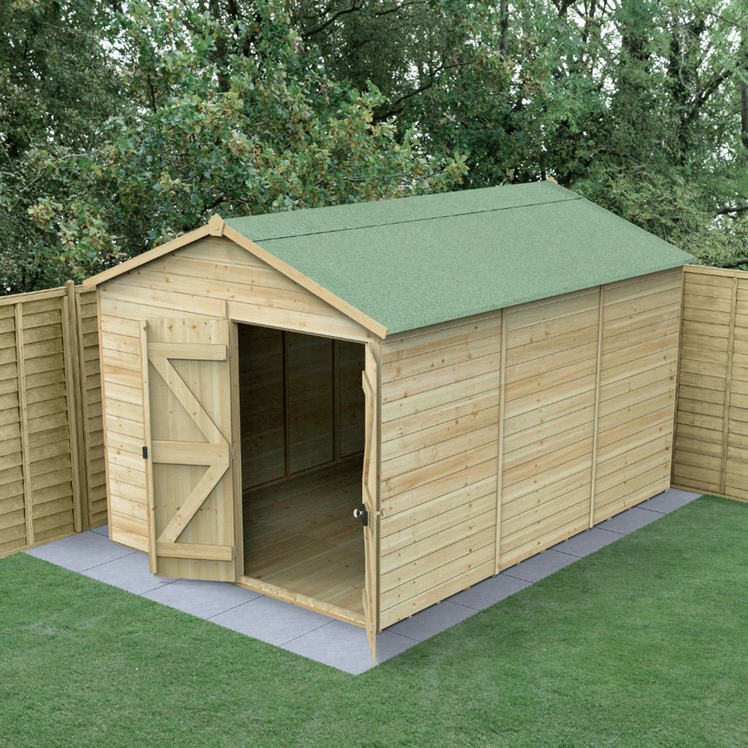 Forest Timberdale 8x12 Apex Shed - Double Door - No Windows - JJ Building Materials