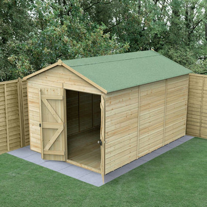 Forest Timberdale 8x12 Apex Shed - Double Door - No Windows - JJ Building Materials
