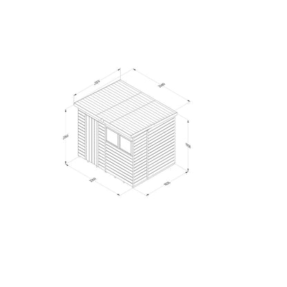 Forest Timberdale 8x6 Pent Shed - 2 Window - 1 Opening - JJ Building Materials
