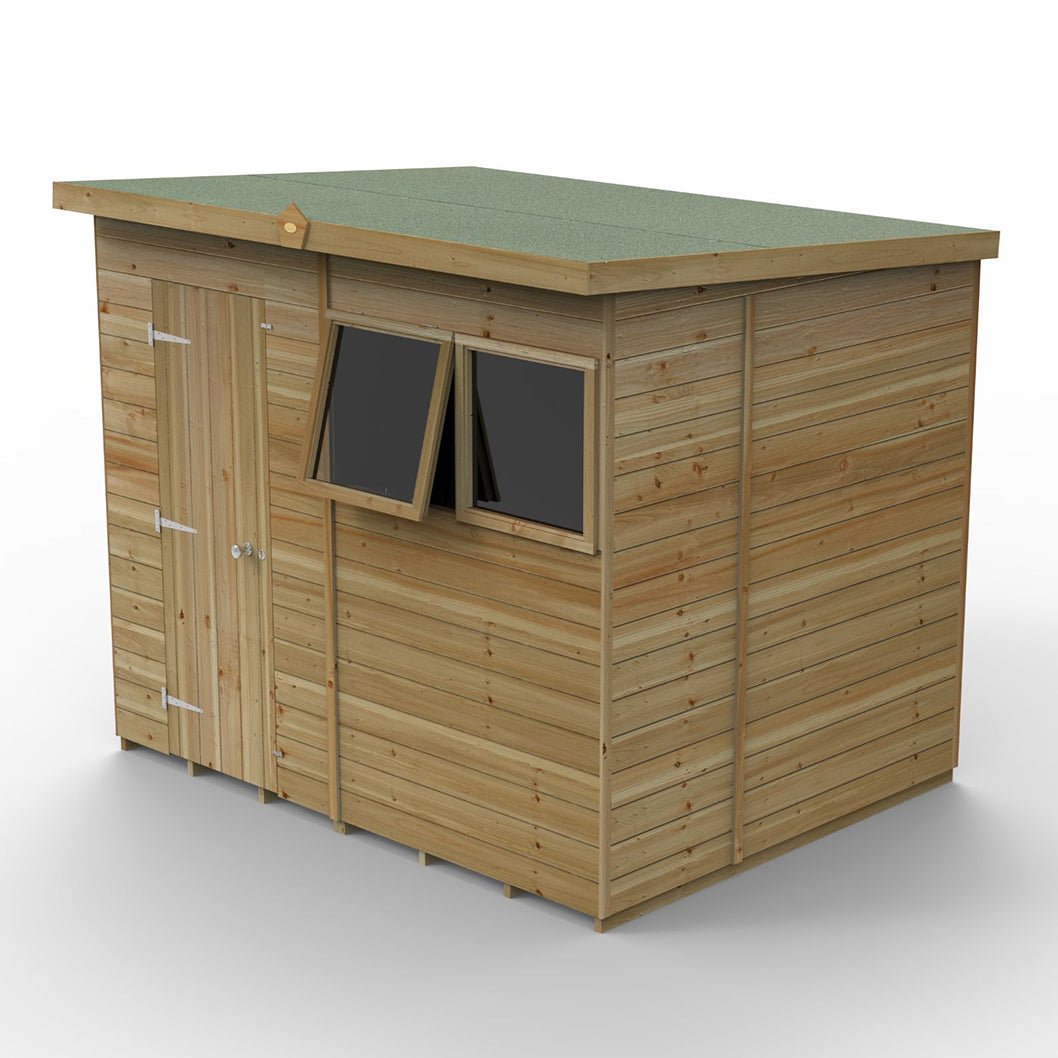Forest Timberdale 8x6 Pent Shed - 2 Window - 1 Opening - JJ Building Materials