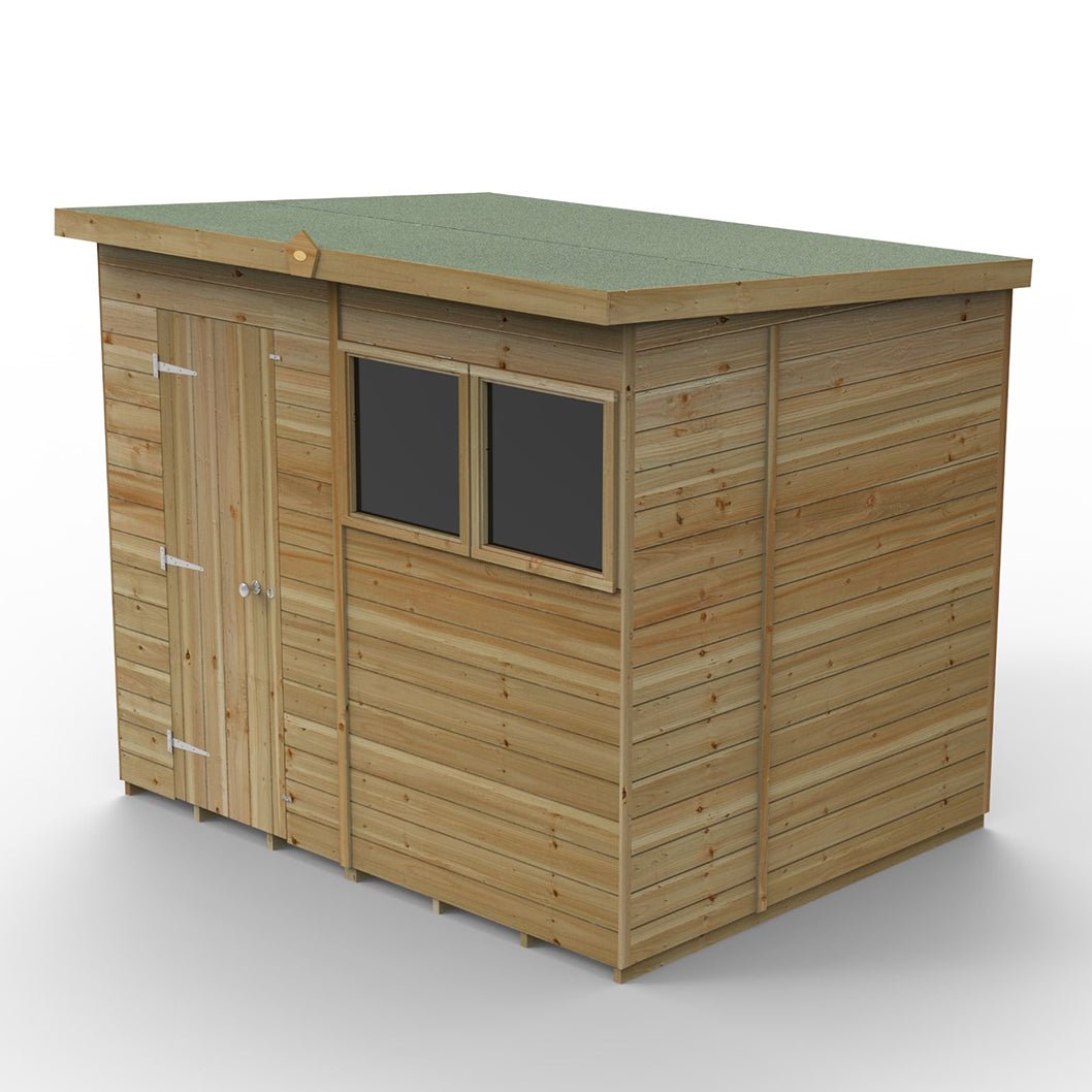 Forest Timberdale 8x6 Pent Shed - 2 Window - 1 Opening - JJ Building Materials