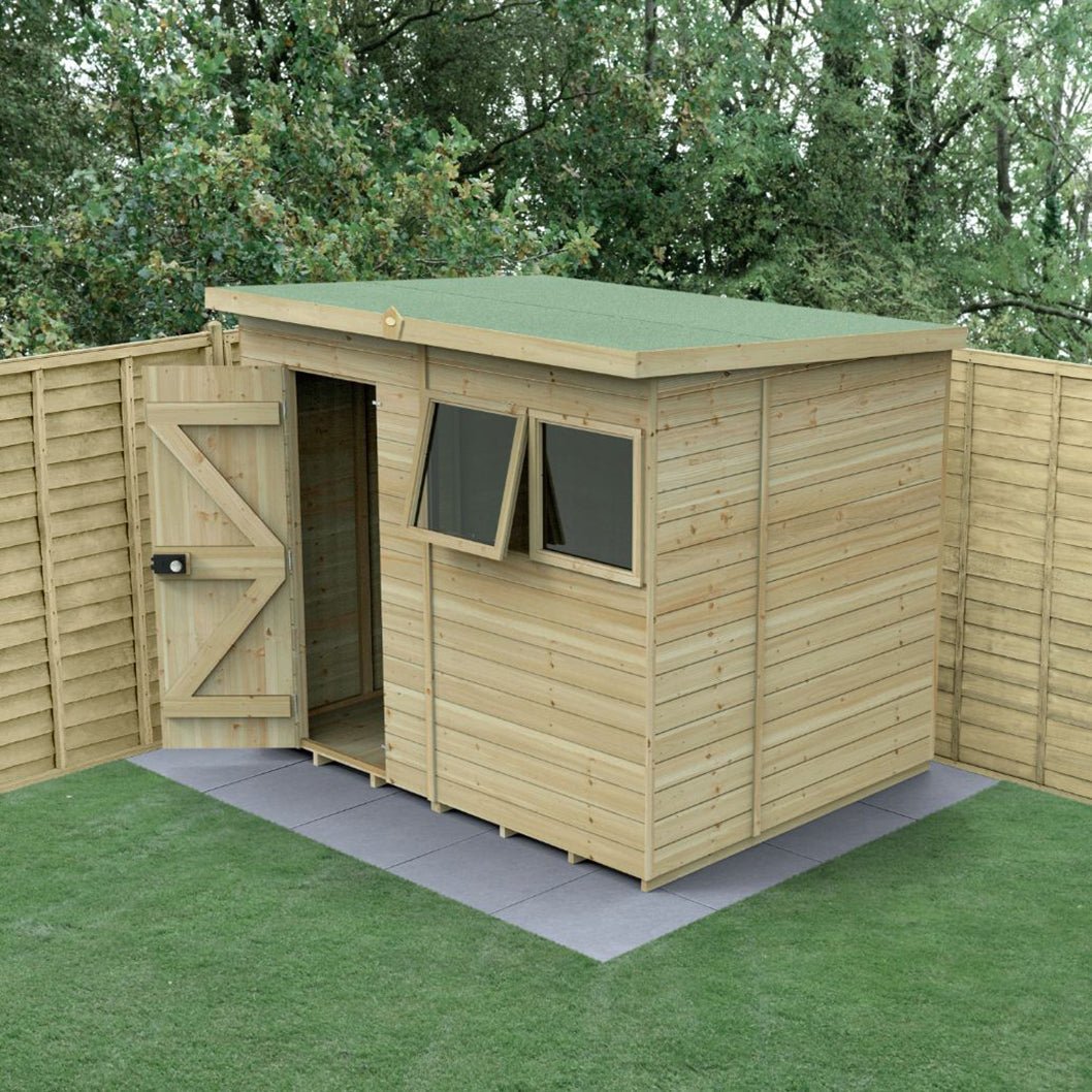 Forest Timberdale 8x6 Pent Shed - 2 Window - 1 Opening - JJ Building Materials