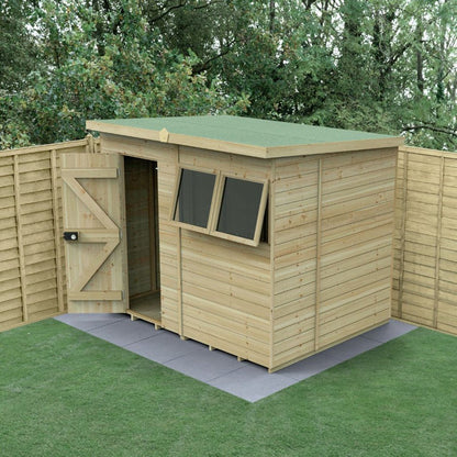 Forest Timberdale 8x6 Pent Shed - 2 Window - 2 Opening - JJ Building Materials