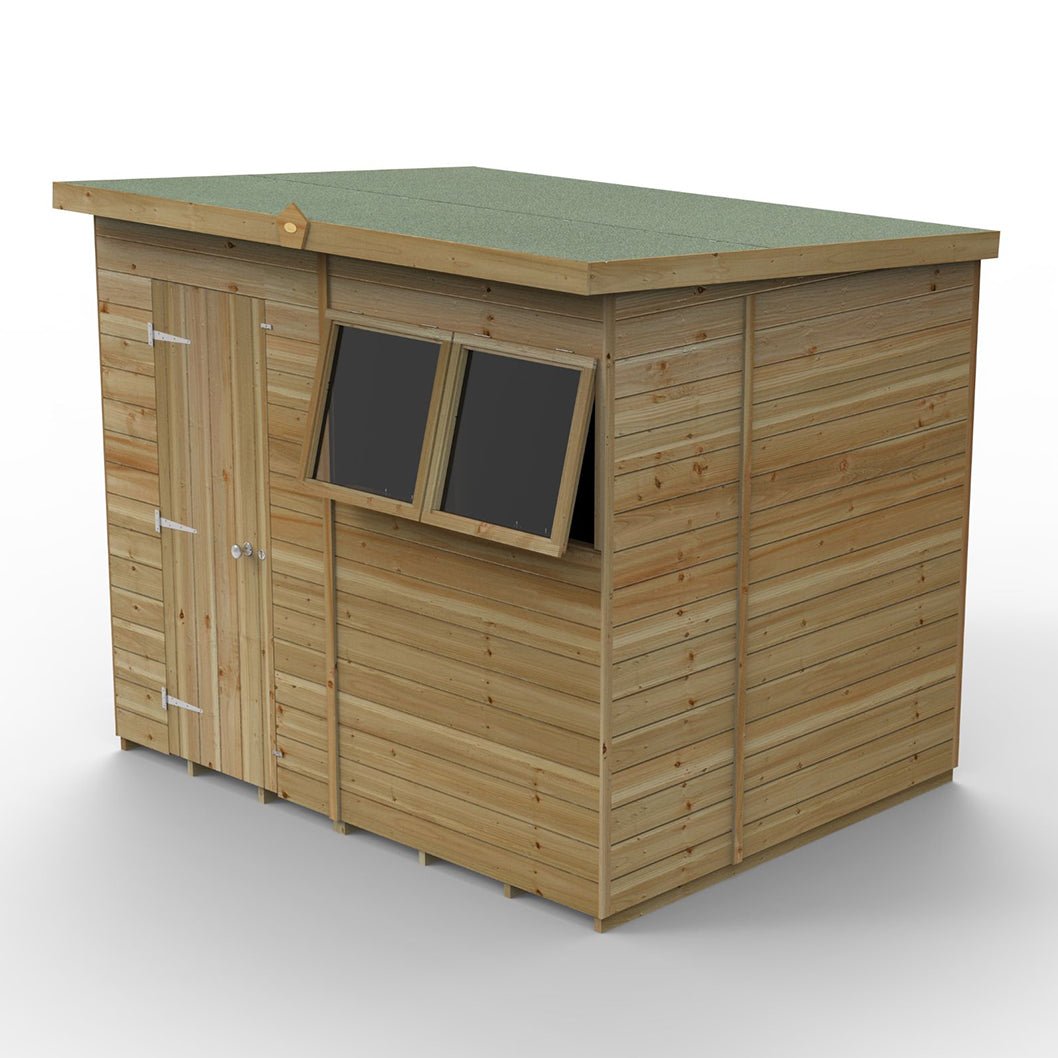 Forest Timberdale 8x6 Pent Shed - 2 Window - 2 Opening - JJ Building Materials