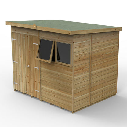 Forest Timberdale 8x6 Pent Shed - Double Door - 2 Window - 1 Opening - JJ Building Materials
