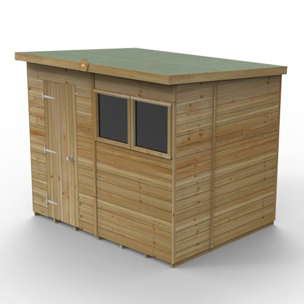 Forest Timberdale 8x6 Pent Shed - Double Door - 2 Window - 2 Opening - JJ Building Materials