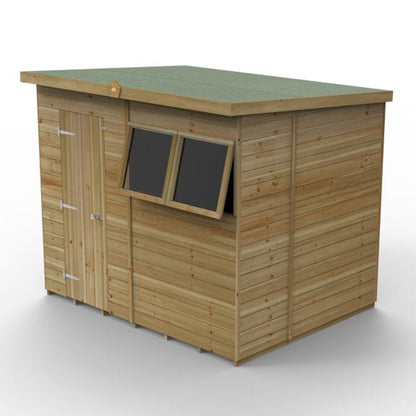 Forest Timberdale 8x6 Pent Shed - Double Door - 2 Window - 2 Opening - JJ Building Materials
