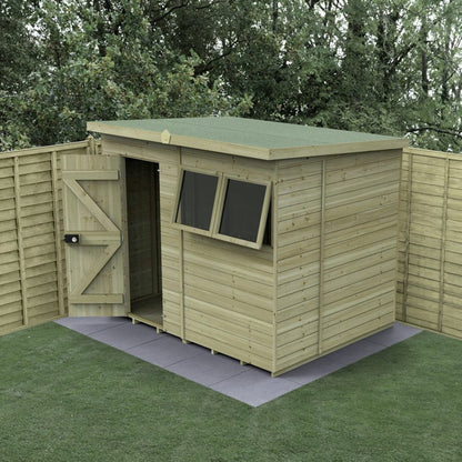 Forest Timberdale 8x6 Pent Shed - Double Door - 2 Window - 2 Opening - JJ Building Materials