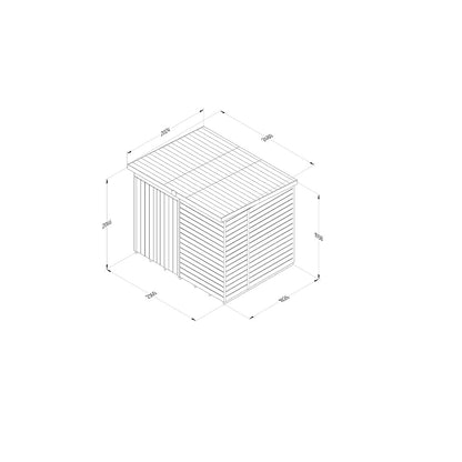 Forest Timberdale 8x6 Pent Shed - Double Door - No Windows - JJ Building Materials
