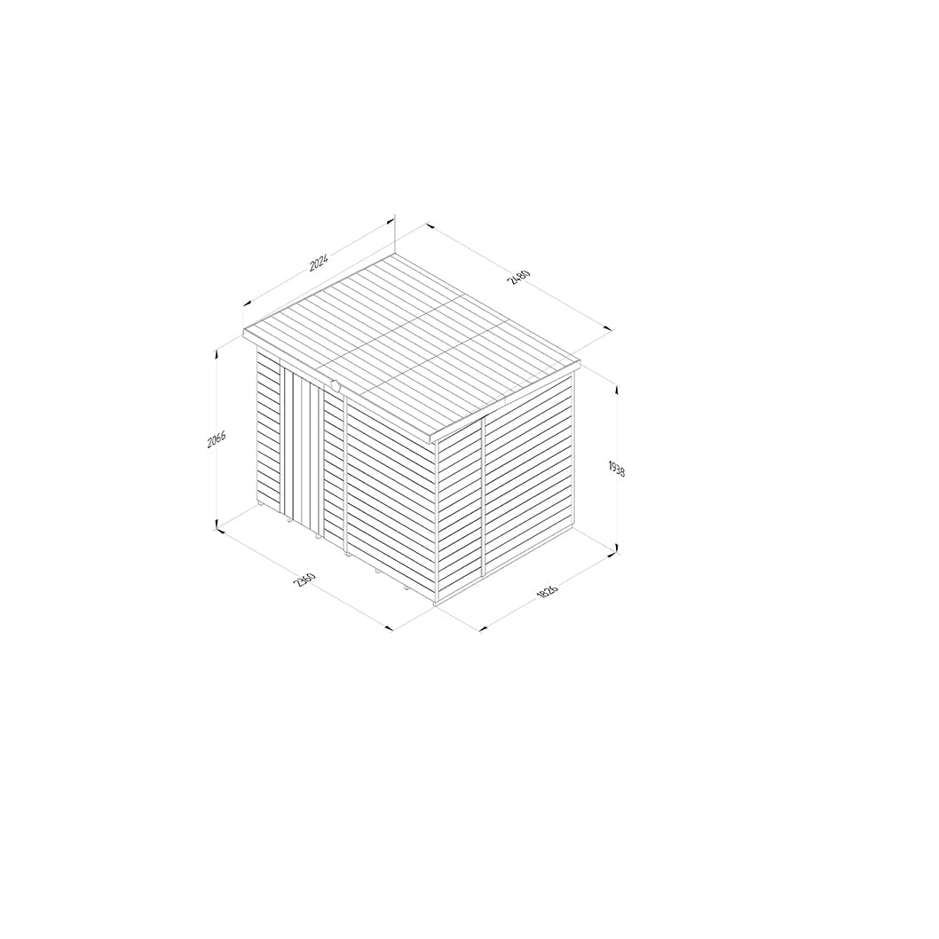 Forest Timberdale 8x6 Pent Shed - No Windows - JJ Building Materials
