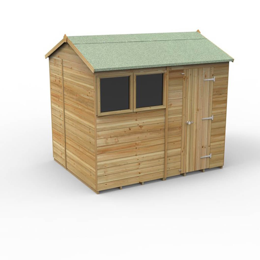 Forest Timberdale 8x6 Reverse Apex Shed - 2 Window - 1 Opening - JJ Building Materials
