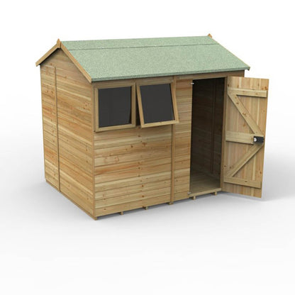 Forest Timberdale 8x6 Reverse Apex Shed - 2 Window - 1 Opening - JJ Building Materials