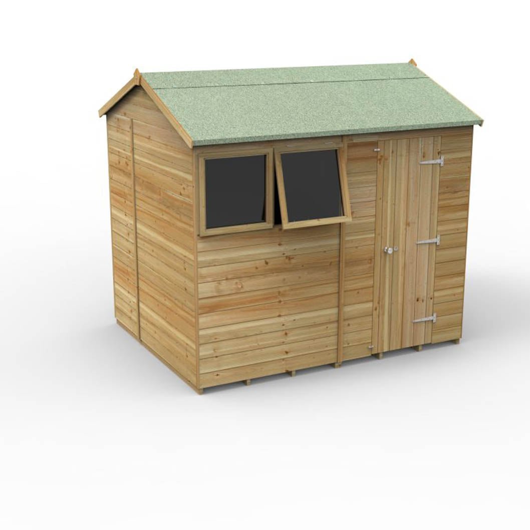 Forest Timberdale 8x6 Reverse Apex Shed - 2 Window - 1 Opening - JJ Building Materials