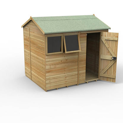 Forest Timberdale 8x6 Reverse Apex Shed - 2 Window - 1 Opening - JJ Building Materials