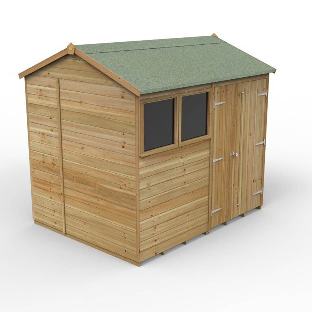 Forest Timberdale 8x6 Reverse Apex Shed - 2 Window - 2 Opening - JJ Building Materials