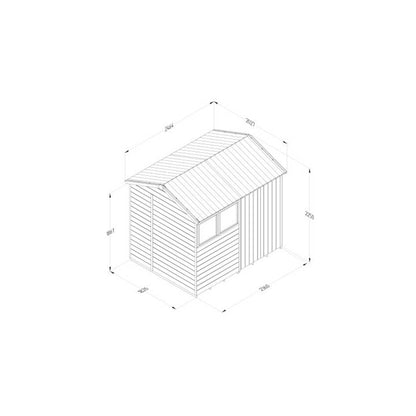 Forest Timberdale 8x6 Reverse Apex Shed - 2 Window - 2 Opening - JJ Building Materials