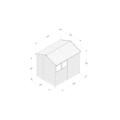 Forest Timberdale 8x6 Reverse Apex Shed - Double Door - 2 Window - 2 Opening - JJ Building Materials