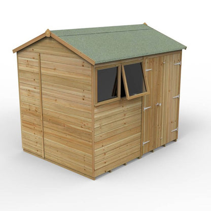 Forest Timberdale 8x6 Reverse Apex Shed - Double Door - 2 Window - 2 Opening - JJ Building Materials