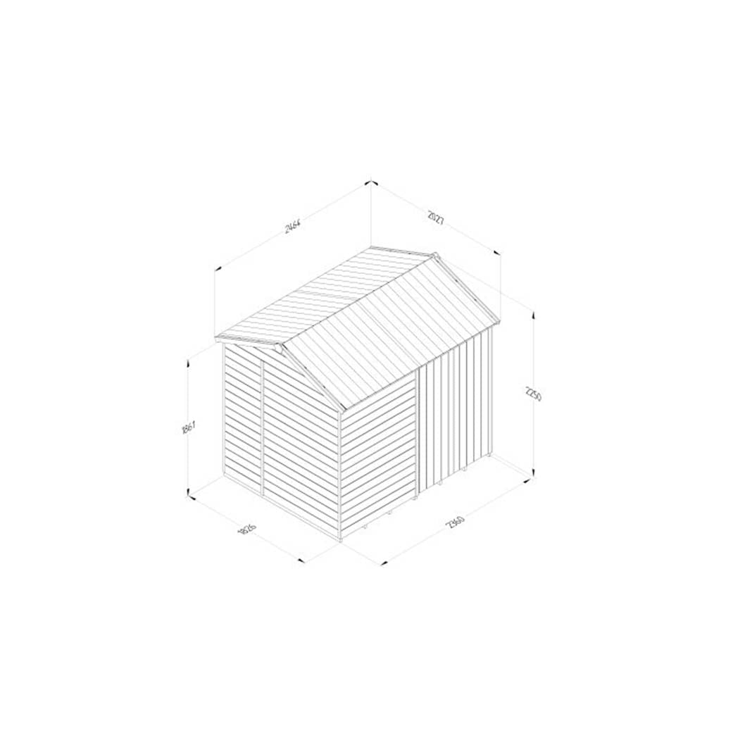 Forest Timberdale 8x6 Reverse Apex Shed - Double Door - No Windows - JJ Building Materials