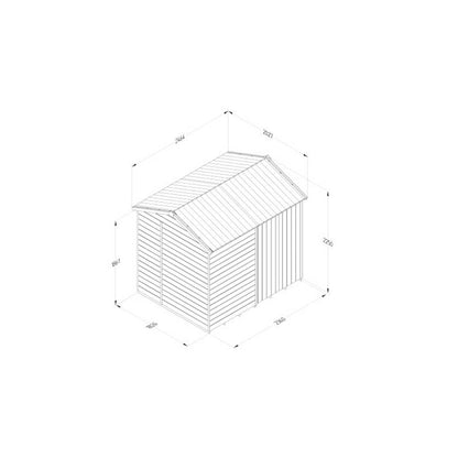 Forest Timberdale 8x6 Reverse Apex Shed - Double Door - No Windows - JJ Building Materials