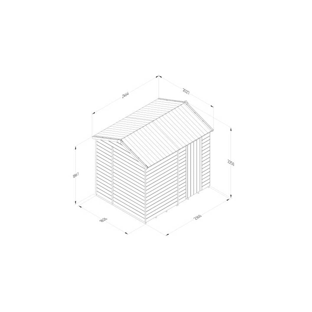 Forest Timberdale 8x6 Reverse Apex Shed - No Windows - JJ Building Materials