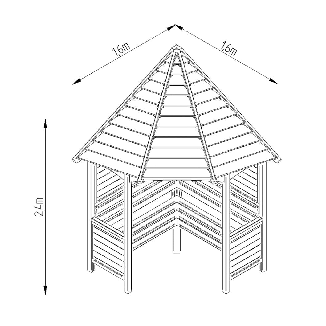 Forest Venetian Corner Arbour - JJ Building Materials