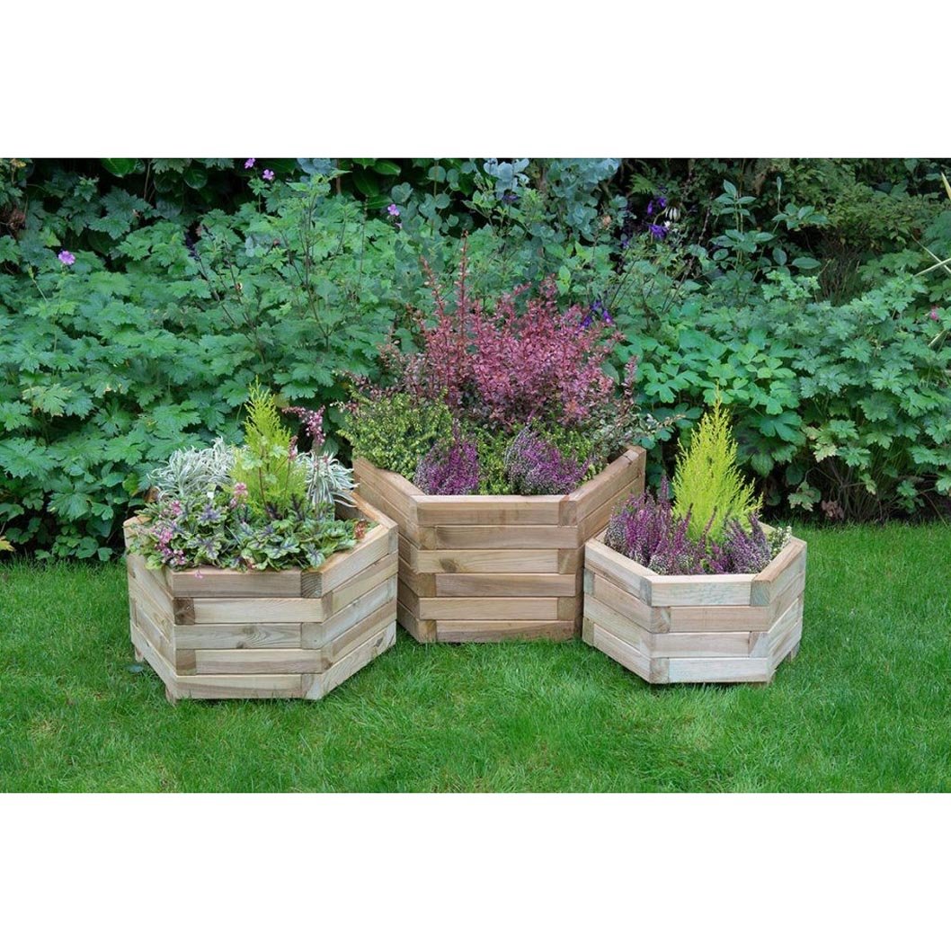Forest York Hexagonal Planter - Set of 3 - JJ Building Materials
