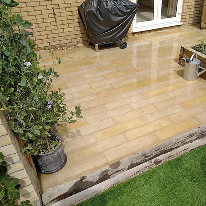 Fossil Sawn 20mm Sandstone Paving - 600×150mm - JJ Building Materials