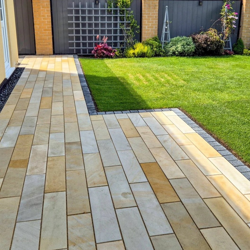 Fossil Sawn 20mm Sandstone Paving - 600×150mm - JJ Building Materials