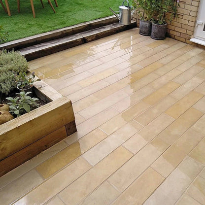 Fossil Sawn 20mm Sandstone Paving - 600×150mm - JJ Building Materials