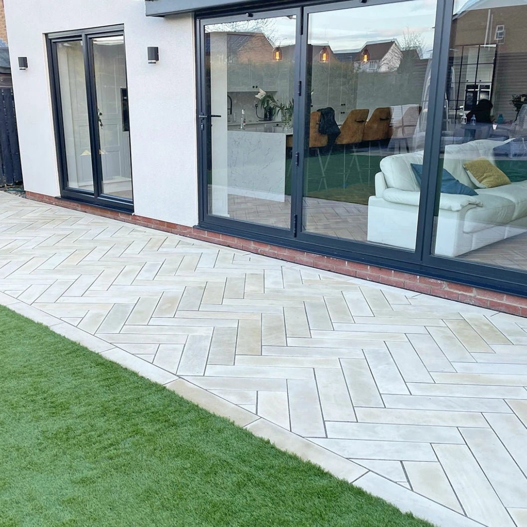 Fossil Sawn 20mm Sandstone Paving - 600×150mm - JJ Building Materials