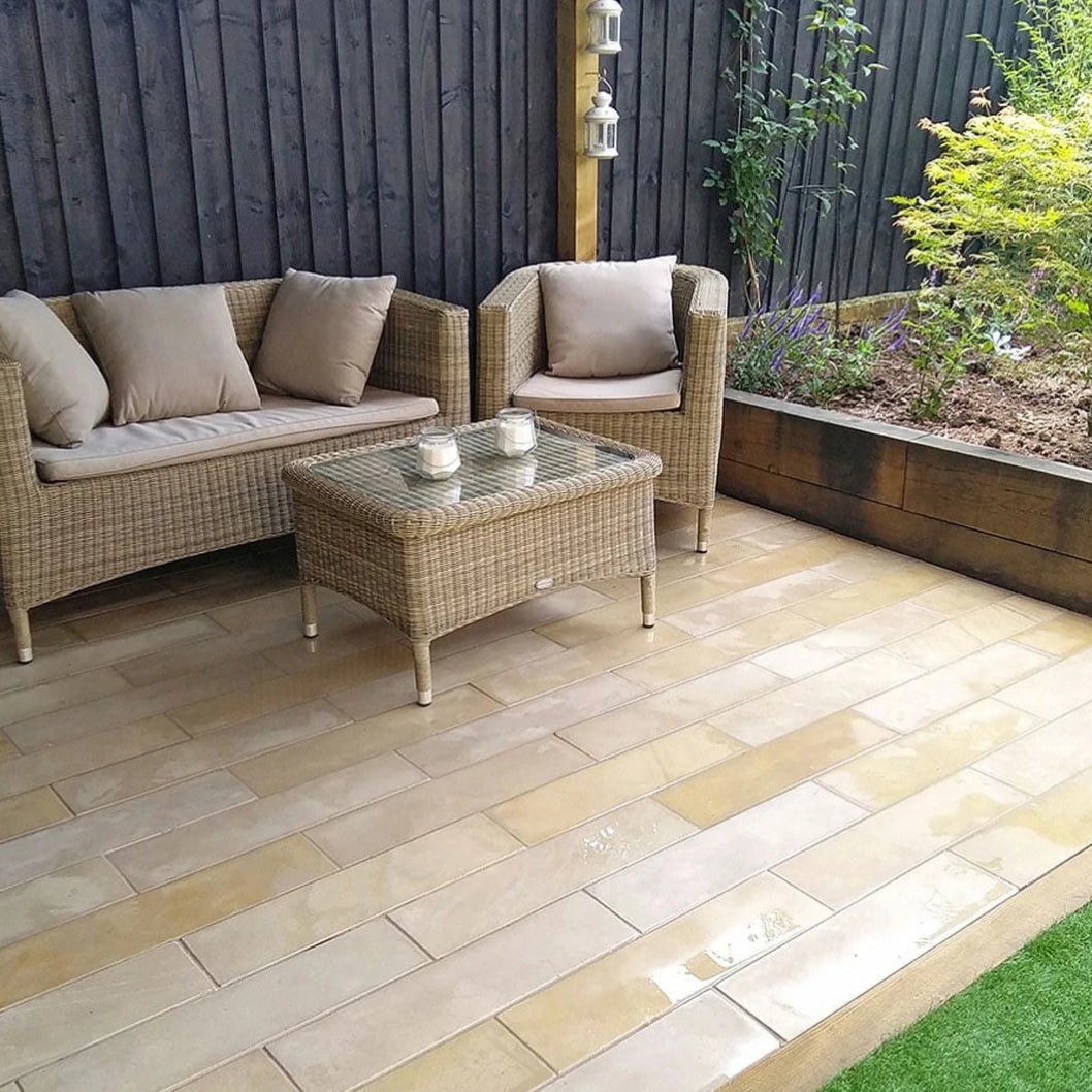 Fossil Sawn 20mm Sandstone Paving - 600×150mm - JJ Building Materials