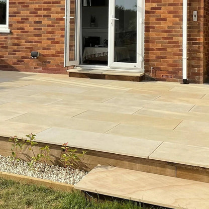Fossil Sawn 20mm Sandstone Paving Slabs - JJ Building Materials