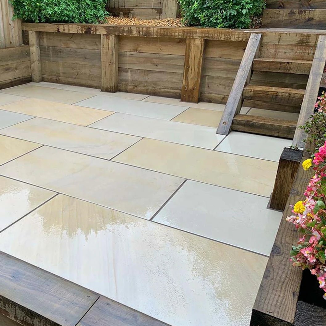 Fossil Sawn 20mm Sandstone Paving Slabs - JJ Building Materials