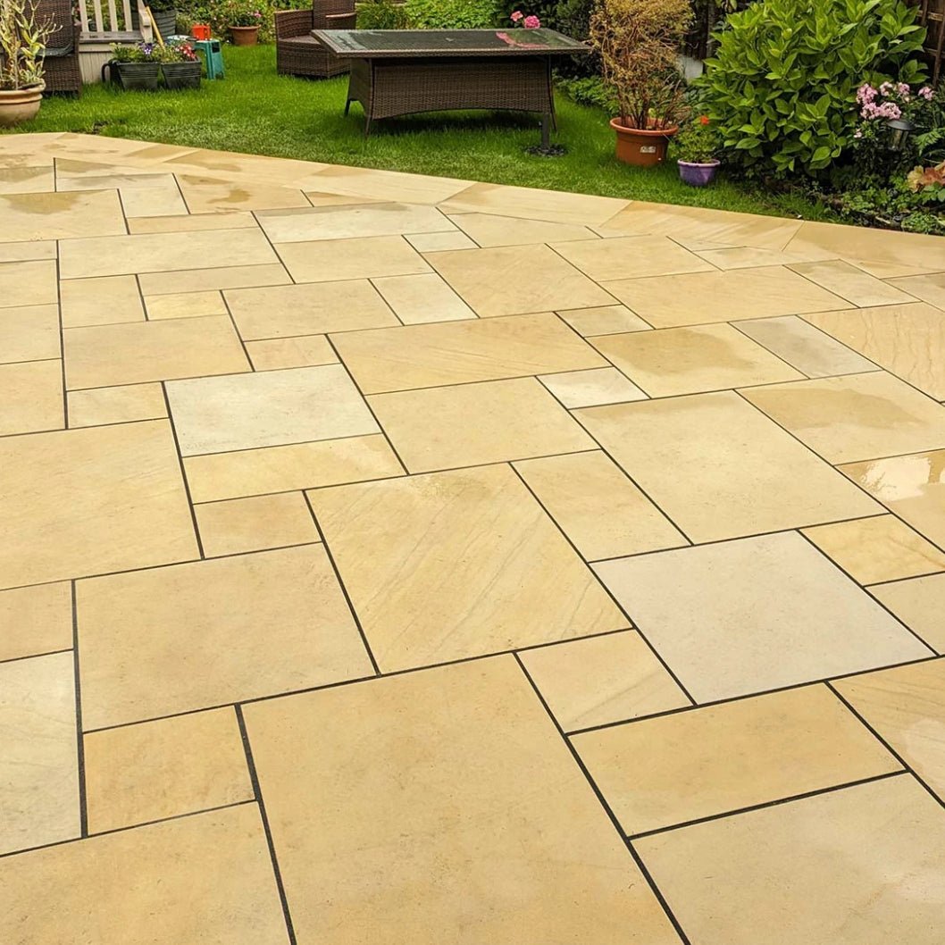 Fossil Sawn 20mm Sandstone Paving Slabs - Patio Kit - JJ Building Materials