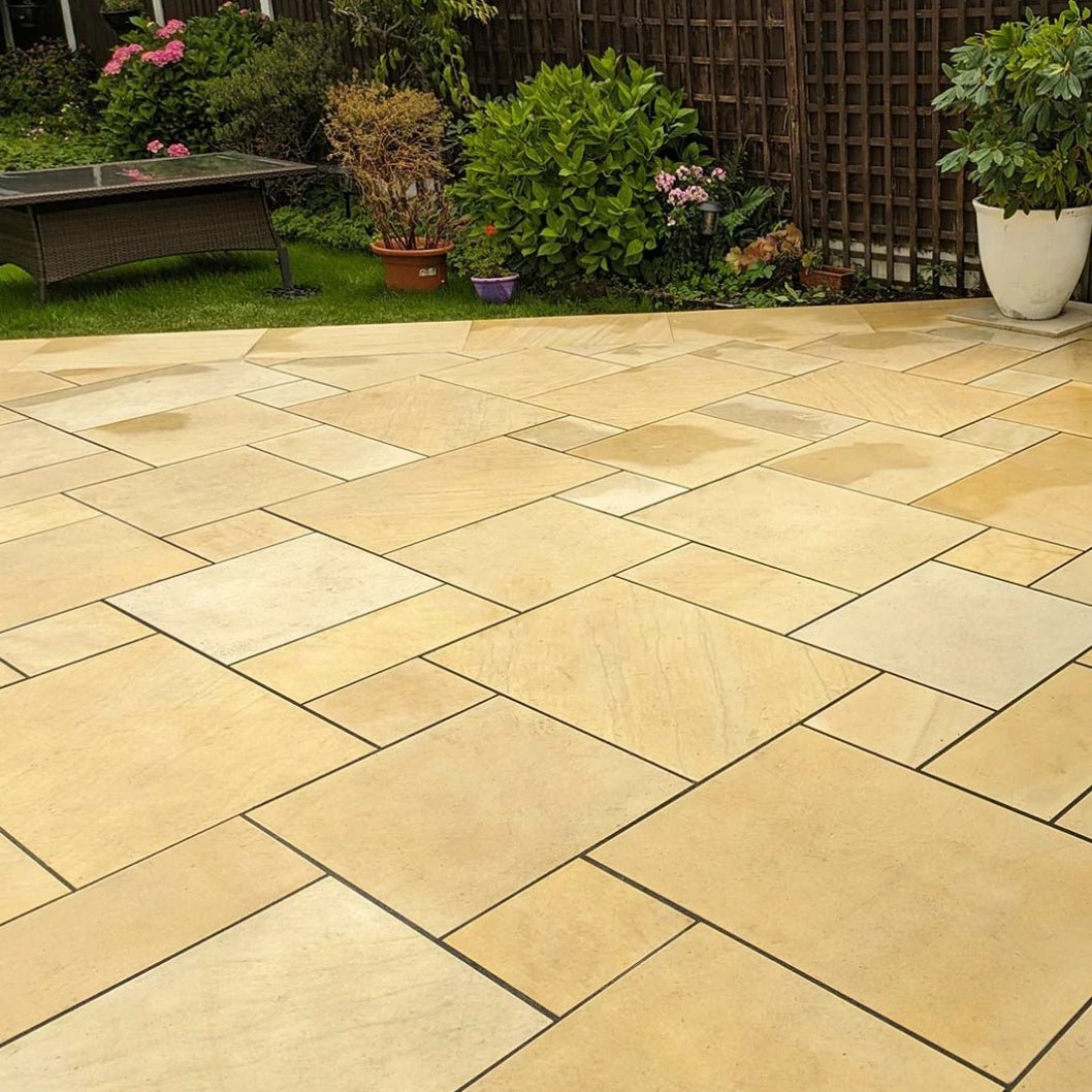 Fossil Sawn 20mm Sandstone Paving Slabs - Patio Kit - JJ Building Materials