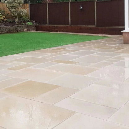 Fossil Sawn 20mm Sandstone Paving Slabs - Patio Kit - JJ Building Materials