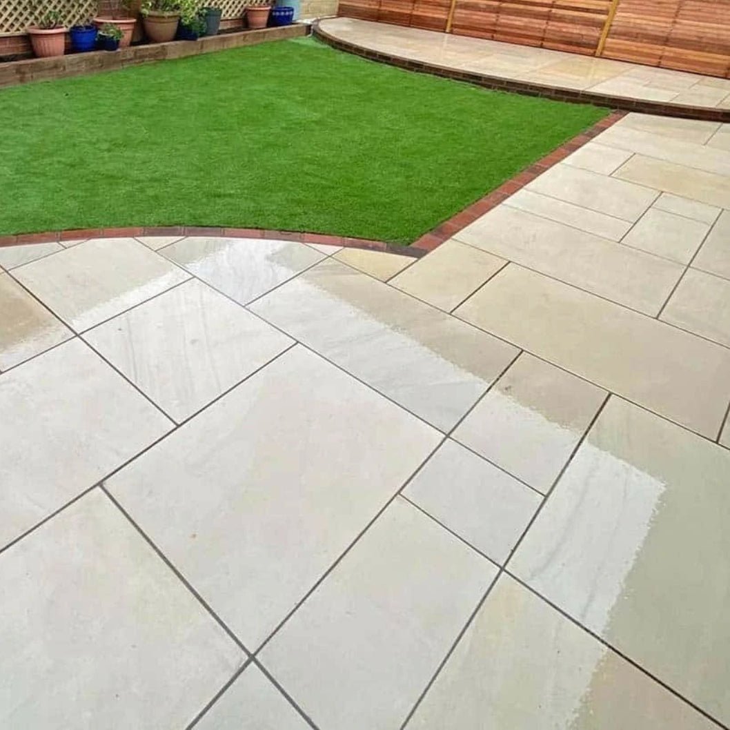 Fossil Sawn 20mm Sandstone Paving Slabs - Patio Kit - JJ Building Materials