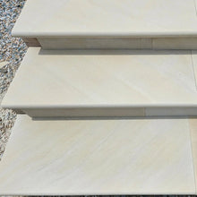 Fossil Sawn 40mm Sandstone - Bullnose Coping Stones - Sawn & Honed - 600×300mm - JJ Building Materials