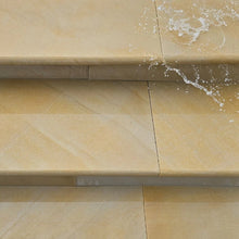 Fossil Sawn 40mm Sandstone - Bullnose Step Corners - Sawn & Honed - 400×400mm - JJ Building Materials