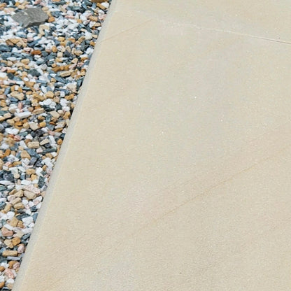 Fossil Sawn 40mm Sandstone - Bullnose Coping Stones - Sawn & Honed - 600×300mm