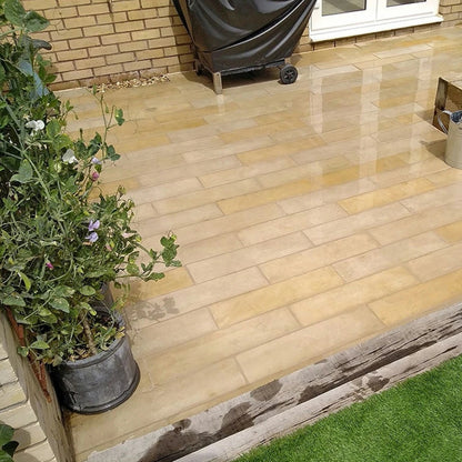 Fossil Sawn 20mm Sandstone Paving - 600×150mm