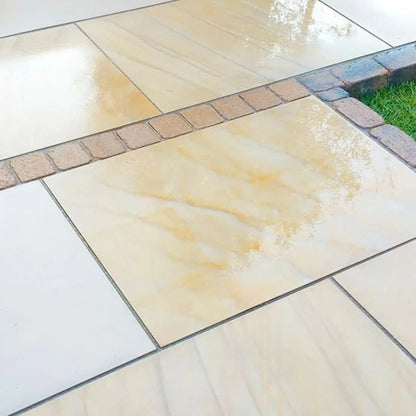 Fossil Sawn 20mm Sandstone Paving Slabs
