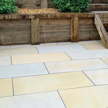 Fossil Sawn 20mm Sandstone Paving Slabs