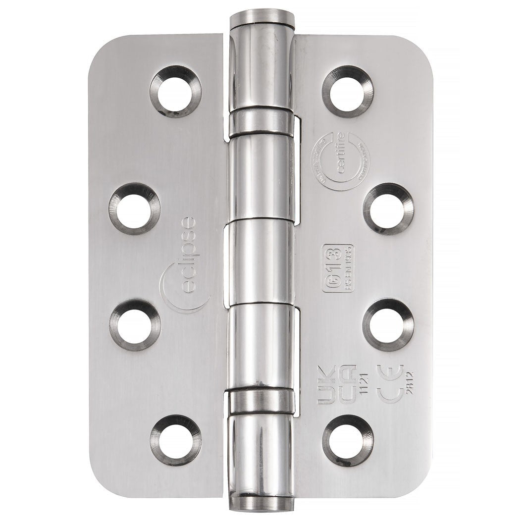 Frisco Eclipse 102x76mm Ball Bearing Radius Corner Hinge Grade 13 - JJ Building Materials