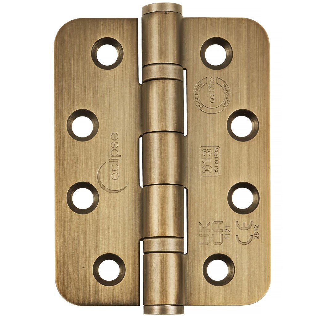 Frisco Eclipse 102x76mm Ball Bearing Radius Corner Hinge Grade 13 - JJ Building Materials
