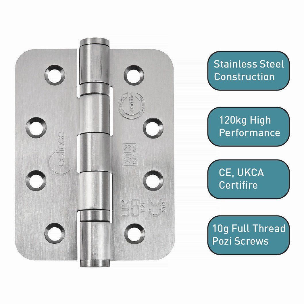 Frisco Eclipse 102x76x3mm Ball Bearing Hinge Radius Grade 13 - JJ Building Materials